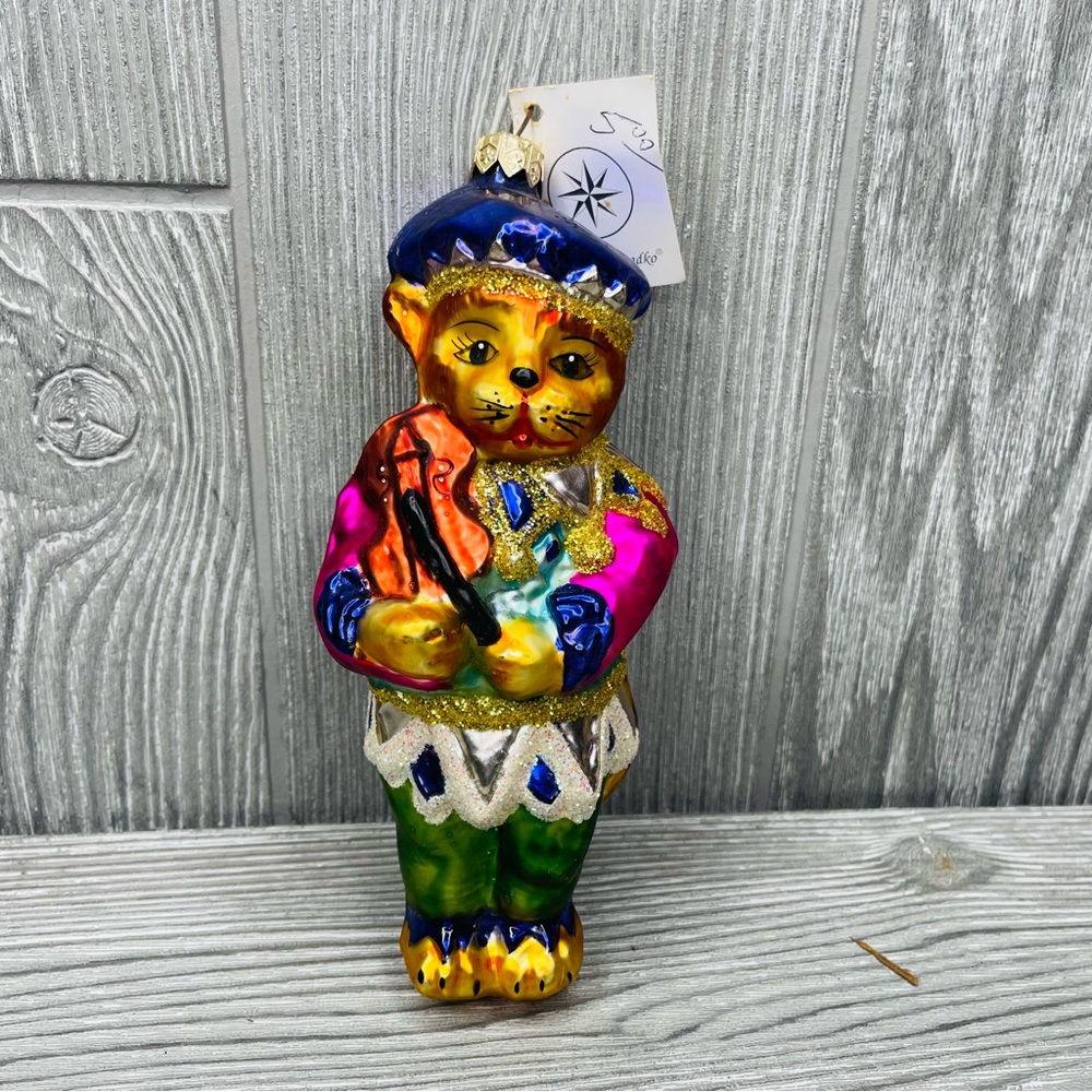 Christopher Radko Catnip Glass Musician Christmas ornament decoration